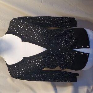 WHBM Black and White Dotted Cardigan SZ MD